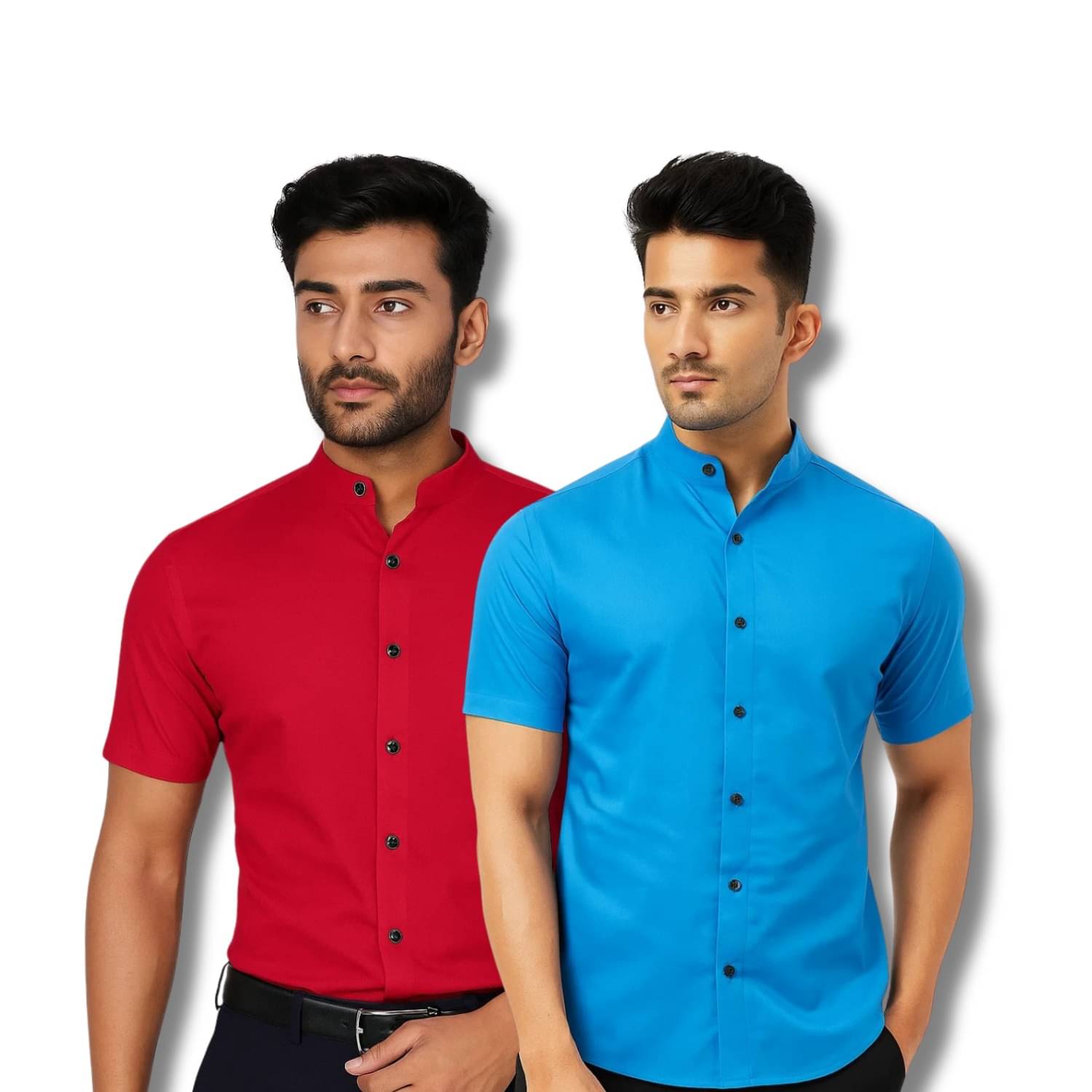     			RAREMARK Cotton Blend Regular Fit Solids Half Sleeves Men's Casual Shirt - Red ( Pack of 2 )