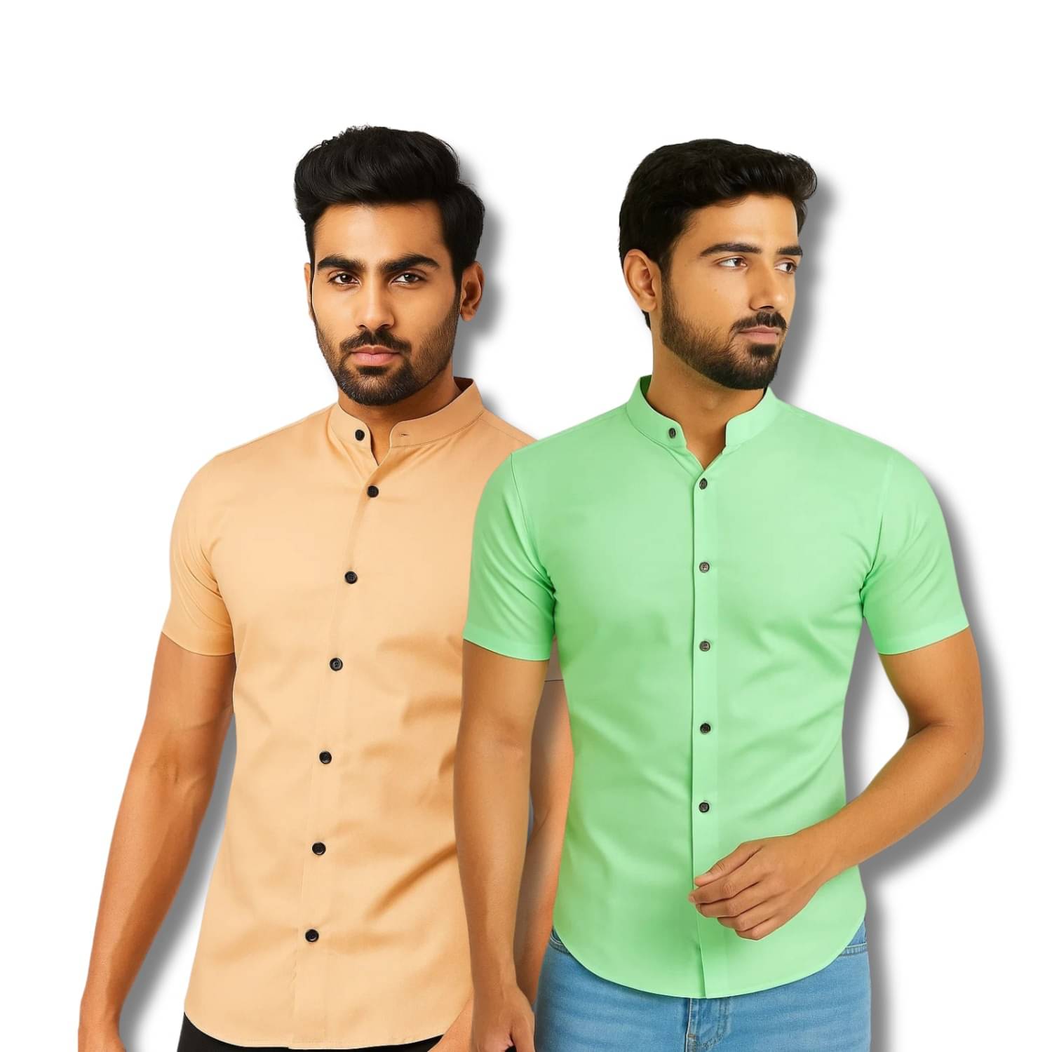     			RAREMARK Cotton Blend Regular Fit Solids Half Sleeves Men's Casual Shirt - Orange ( Pack of 2 )