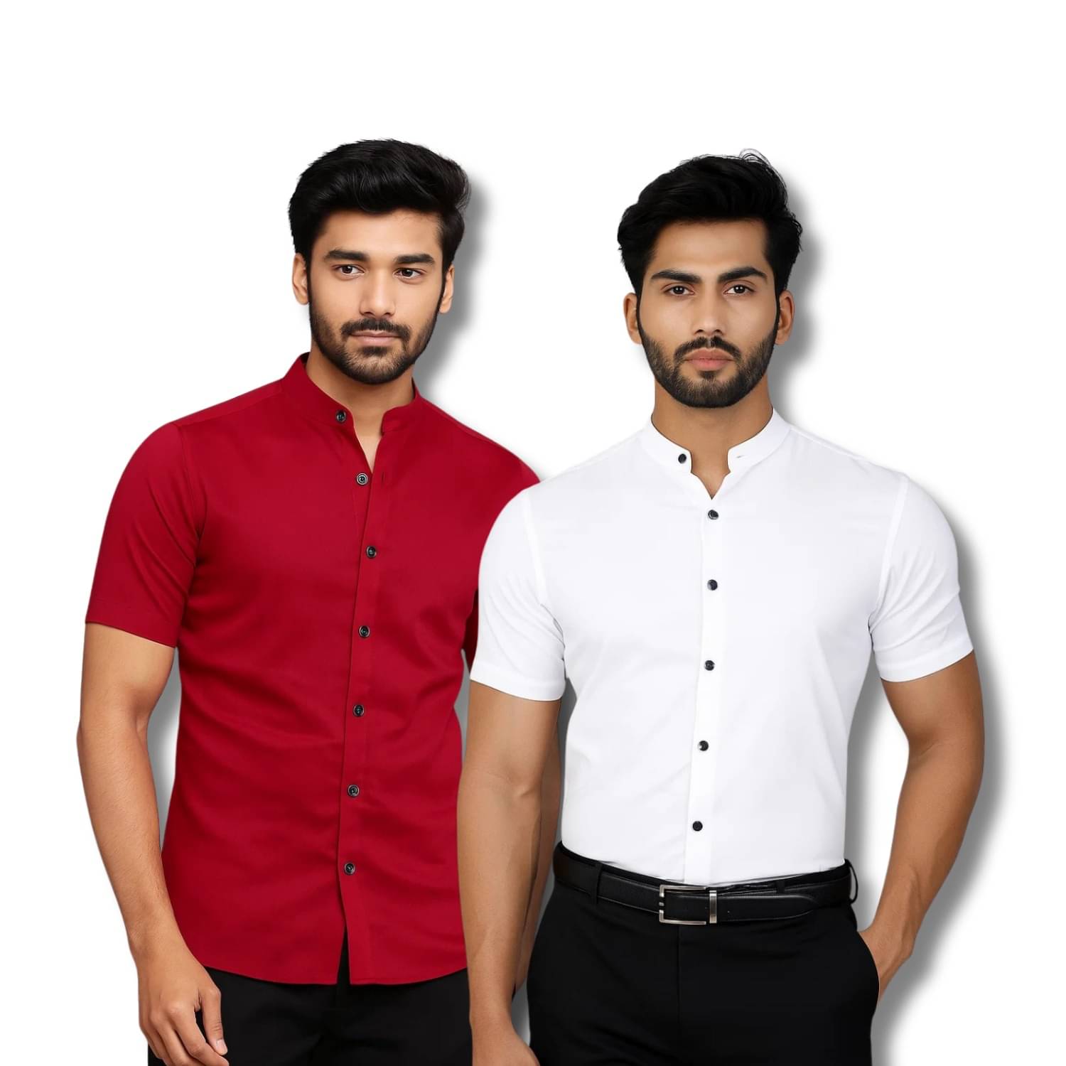     			RAREMARK Cotton Blend Regular Fit Solids Half Sleeves Men's Casual Shirt - Maroon ( Pack of 2 )