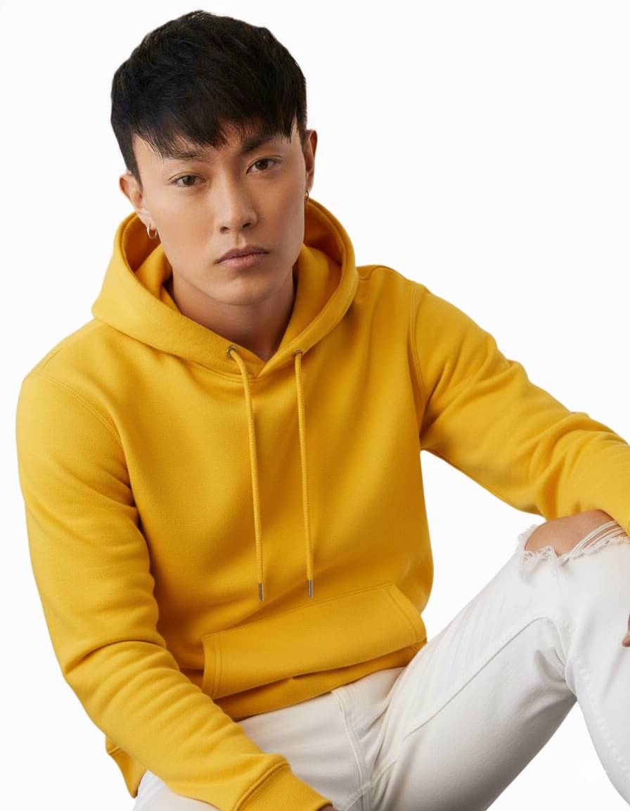     			Try This Cotton Blend Hooded Men's Sweatshirt - Yellow ( Pack of 1 )