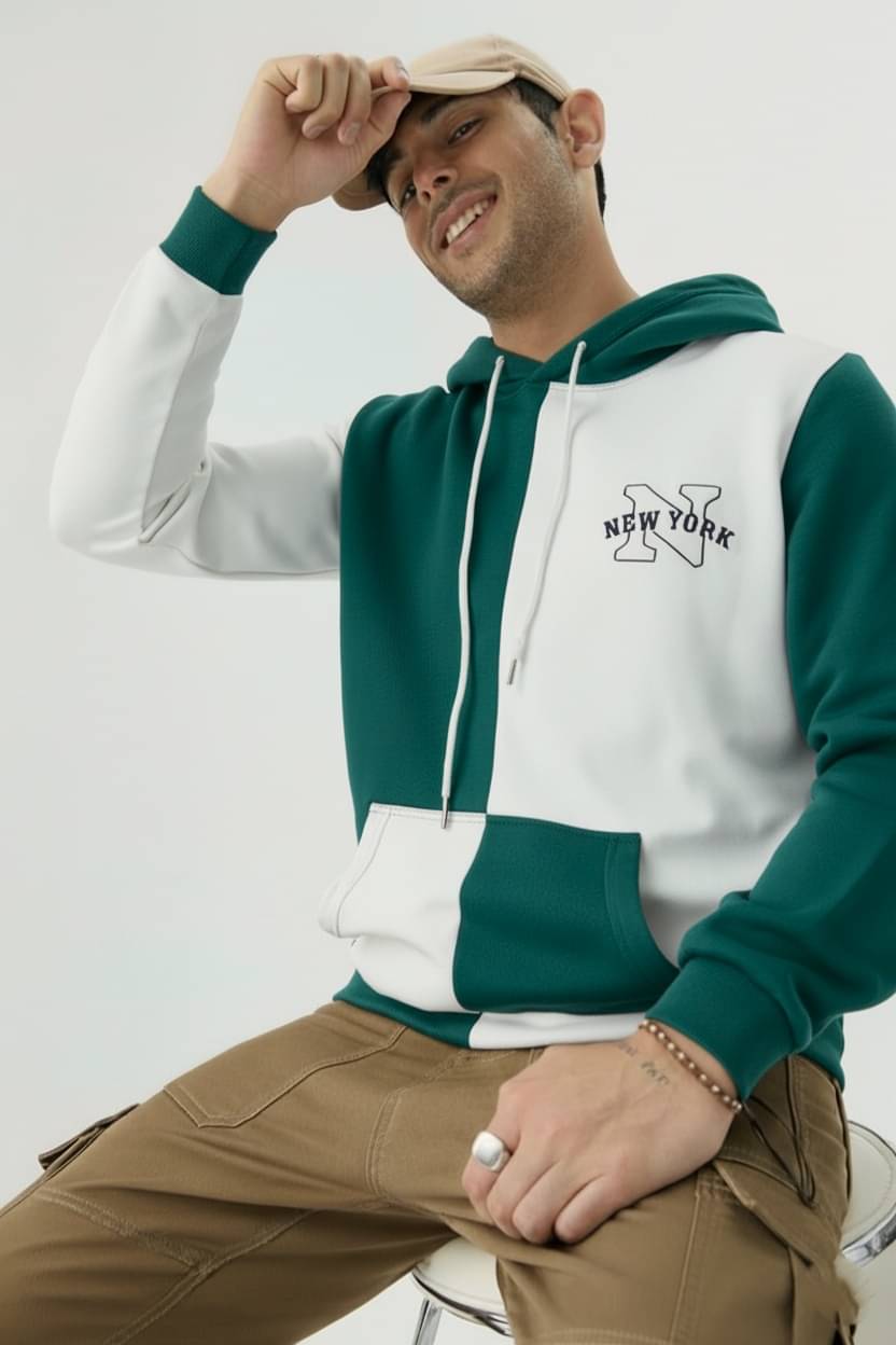     			Try This Cotton Blend Hooded Men's Sweatshirt - Green ( Pack of 1 )