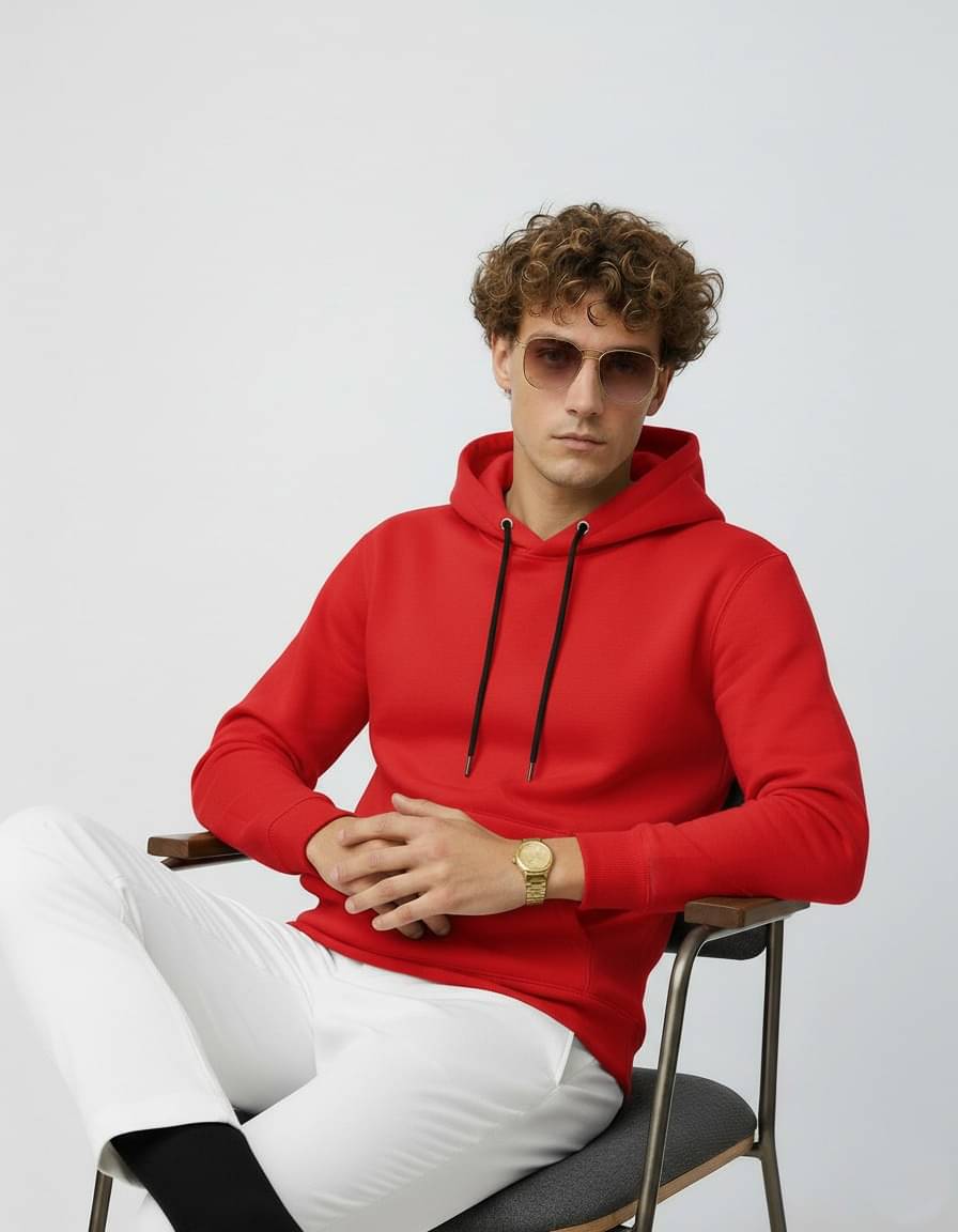     			Try This Cotton Blend Hooded Men's Sweatshirt - Red ( Pack of 1 )