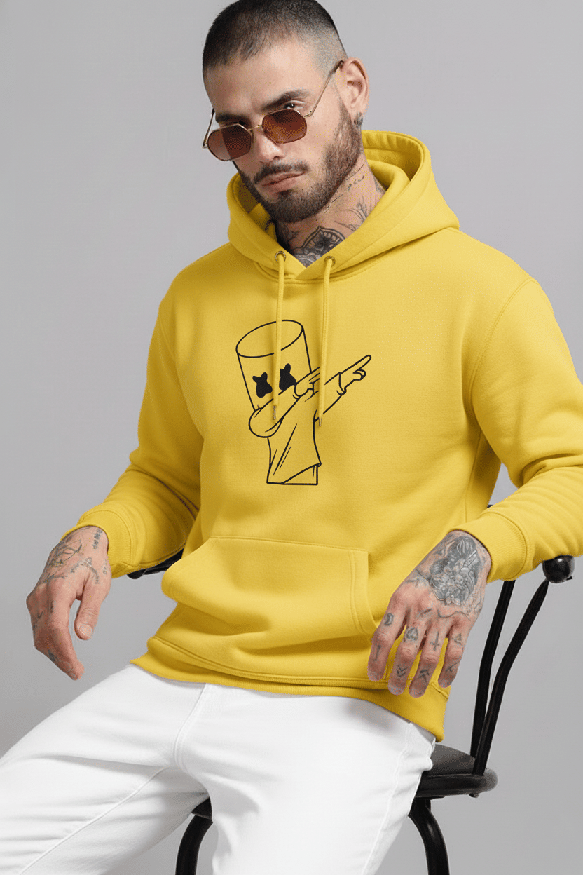     			Try This Cotton Blend Hooded Men's Sweatshirt - Yellow ( Pack of 1 )