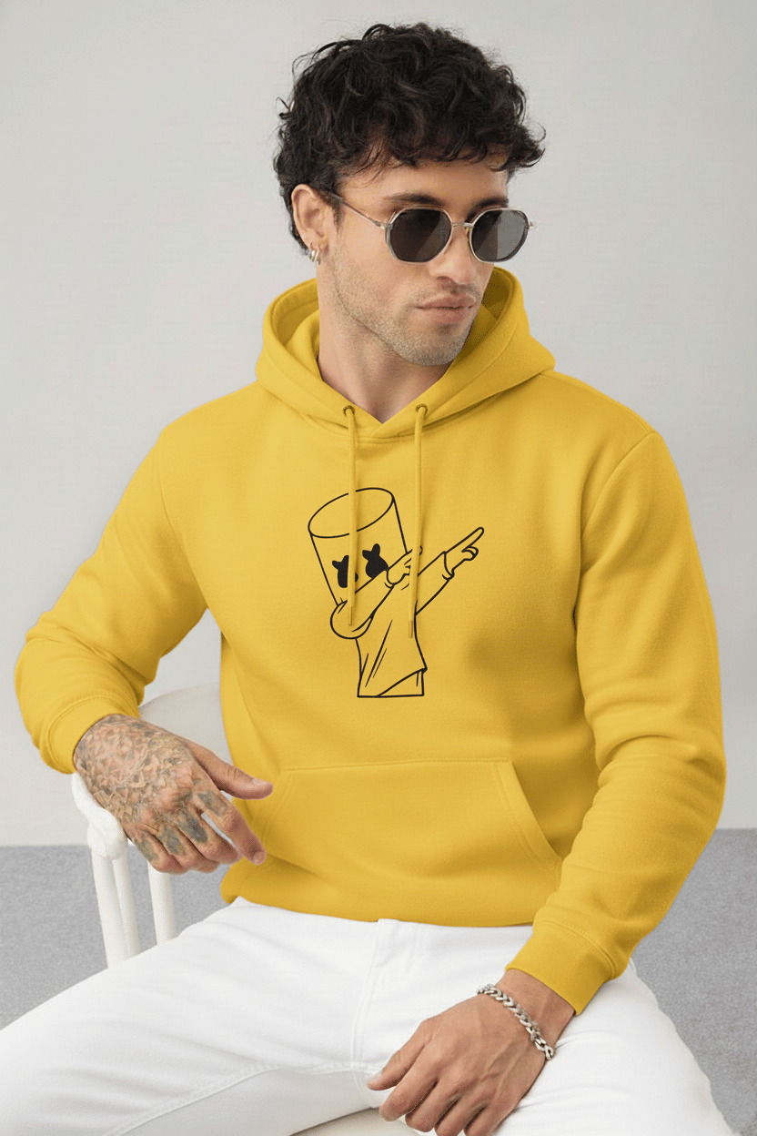     			Try This Cotton Blend Hooded Men's Sweatshirt - Yellow ( Pack of 1 )