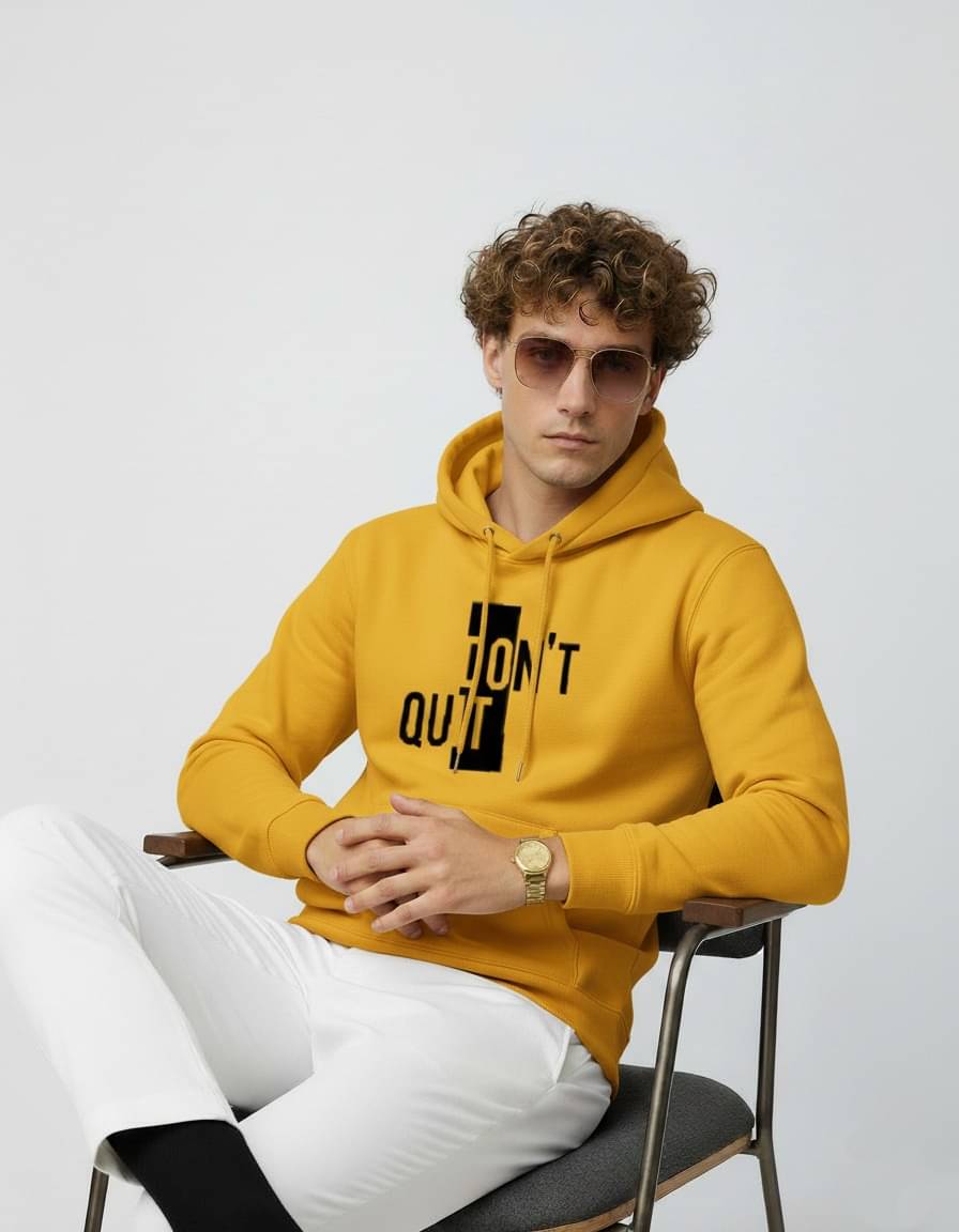     			Try This Cotton Blend Hooded Men's Sweatshirt - Yellow ( Pack of 1 )