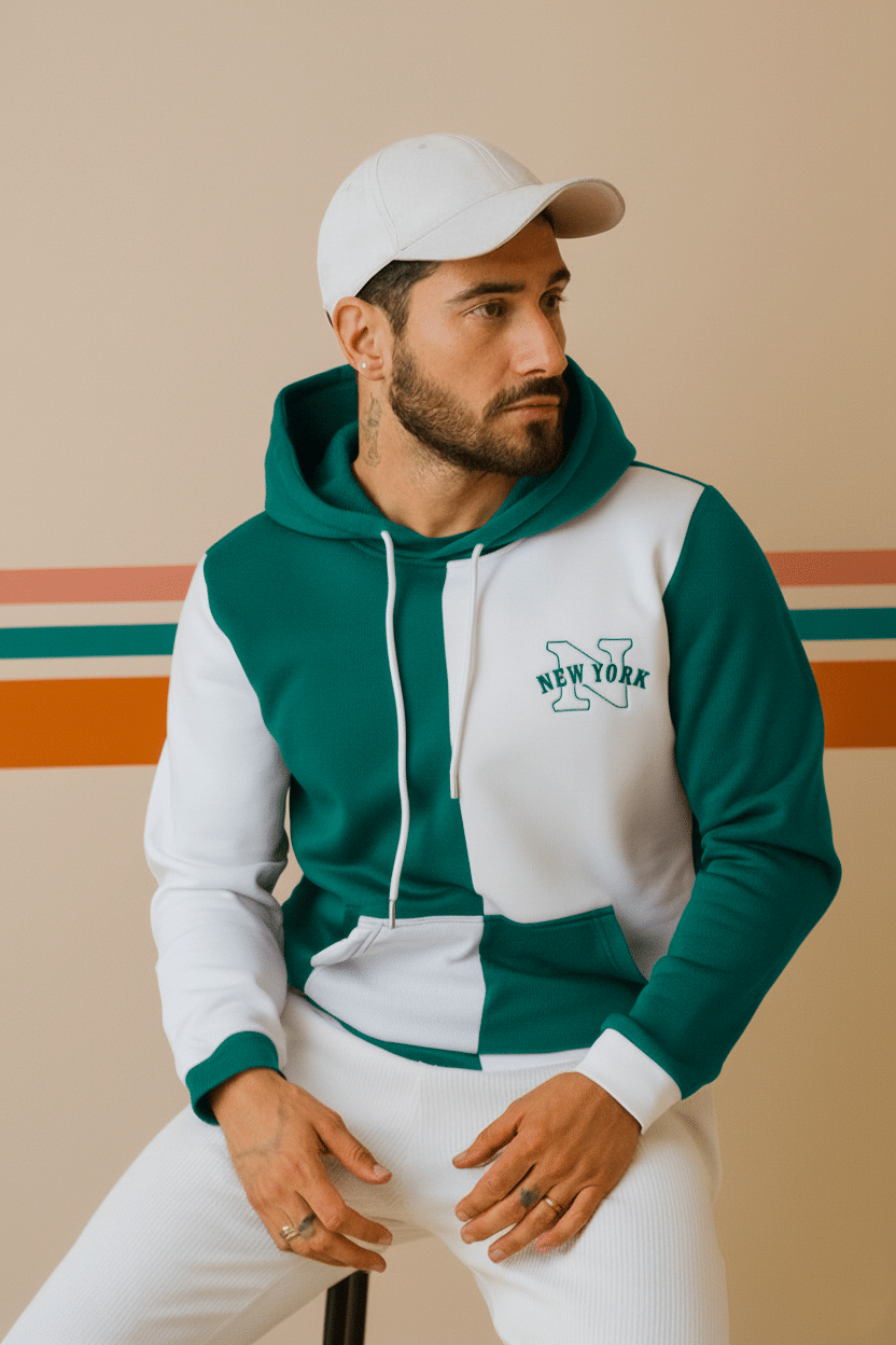     			Try This Cotton Blend Hooded Men's Sweatshirt - Green ( Pack of 1 )