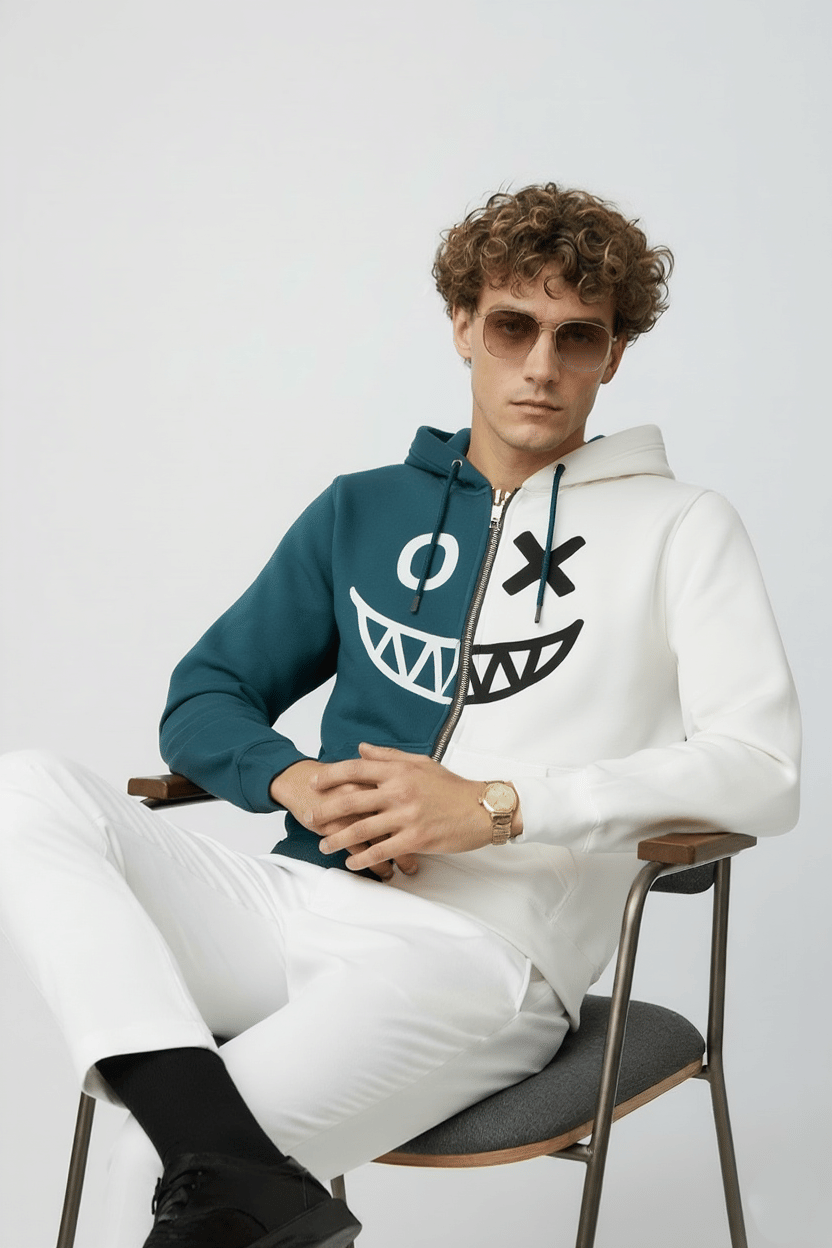     			Try This Cotton Blend Hooded Men's Sweatshirt - Green ( Pack of 1 )