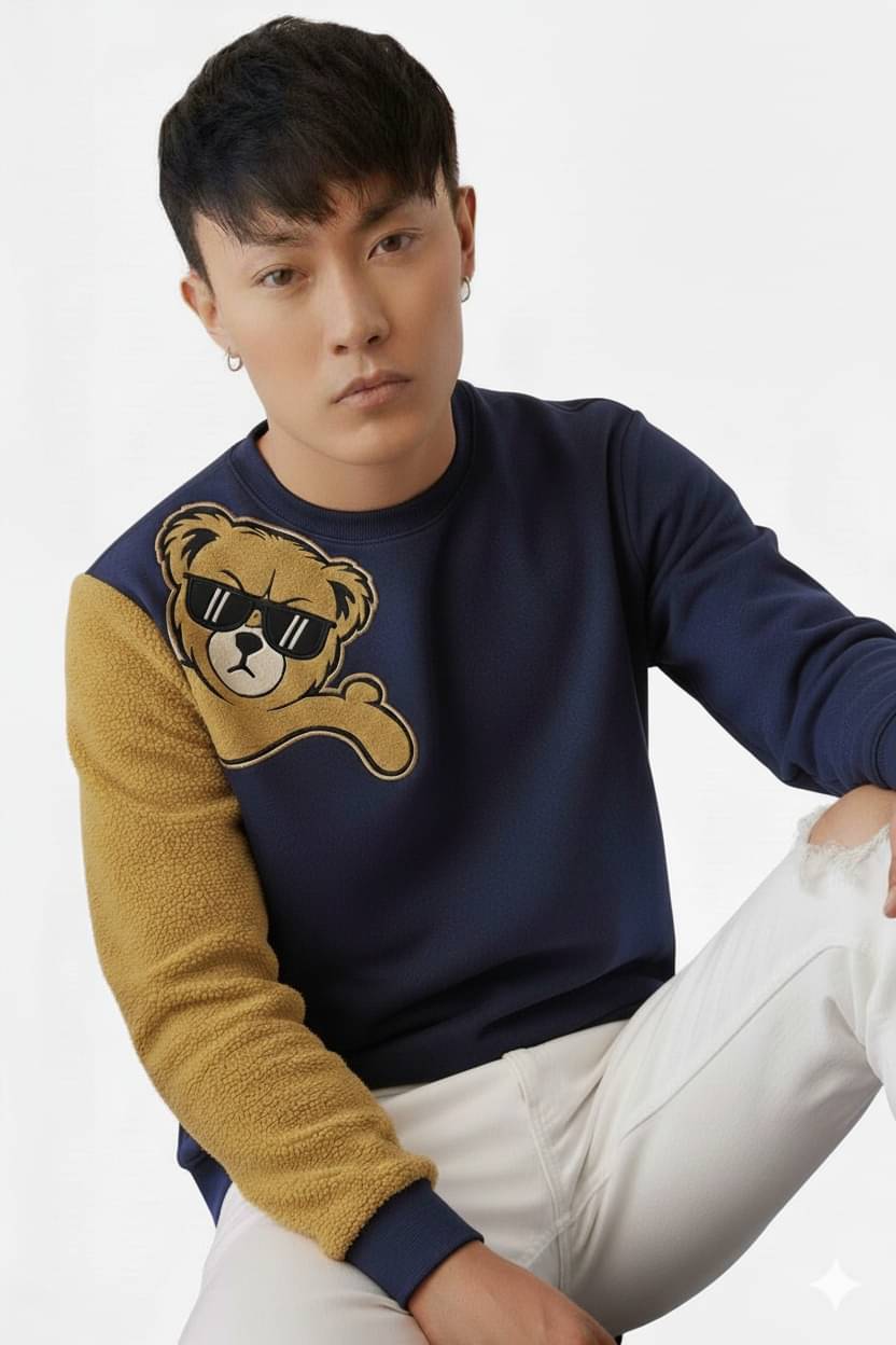     			Try This Cotton Blend Round Neck Men's Sweatshirt - Blue ( Pack of 1 )