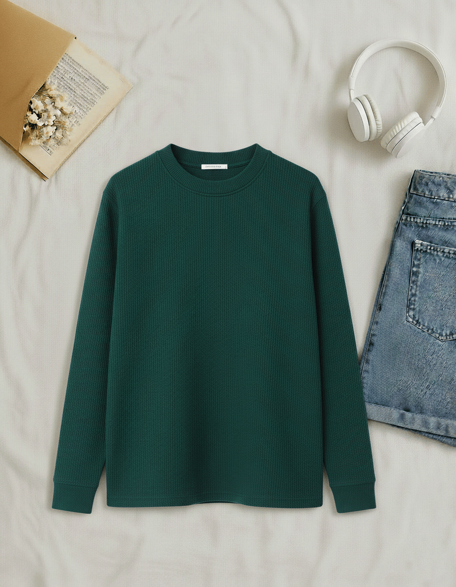     			Try This Cotton Blend Round Neck Men's Sweatshirt - Green ( Pack of 1 )