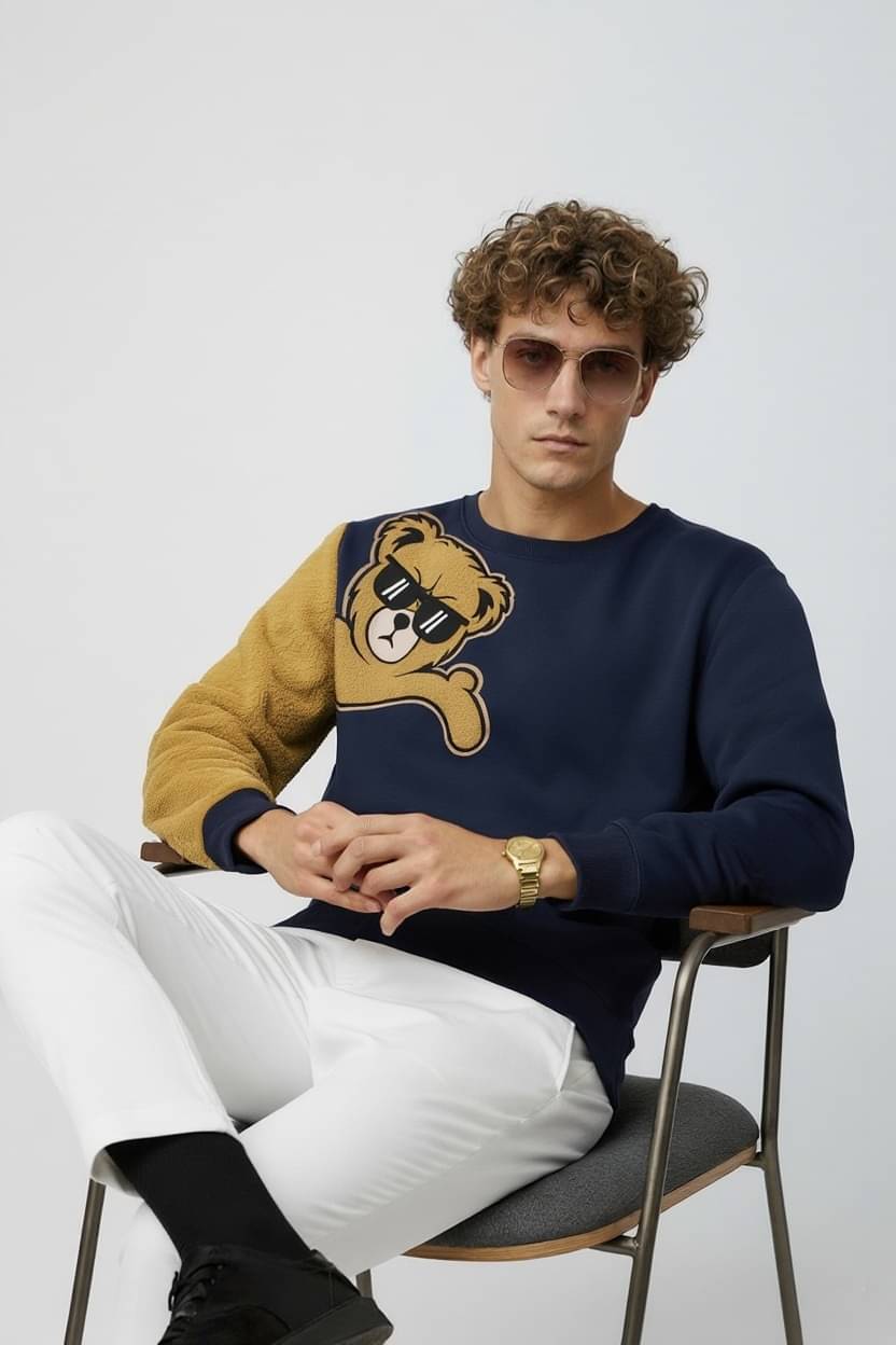     			Try This Cotton Blend Round Neck Men's Sweatshirt - Blue ( Pack of 1 )