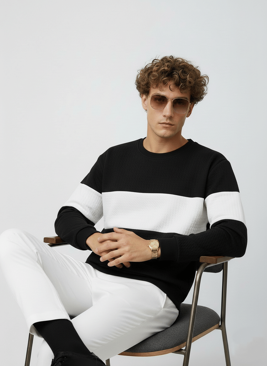 Try This Men Cotton Blend Regular Fit Colorblock T-Shirt ( Black ) Try This Men Cotton Blend Regular Fit Colorblock T-Shirt ( Black )