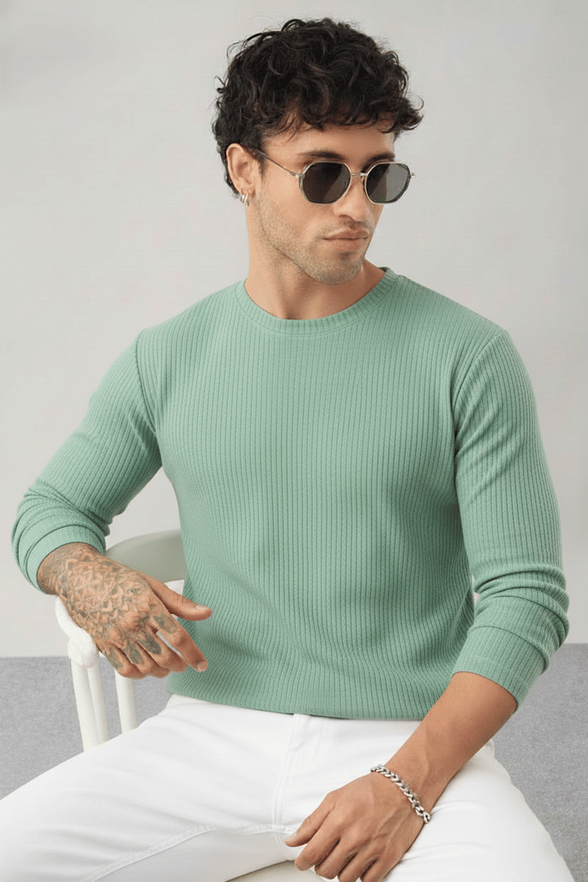 Try This Men Cotton Blend Regular Fit Colorblock T-Shirt ( Sea Green ) Try This Men Cotton Blend Regular Fit Colorblock T-Shirt ( Sea Green )
