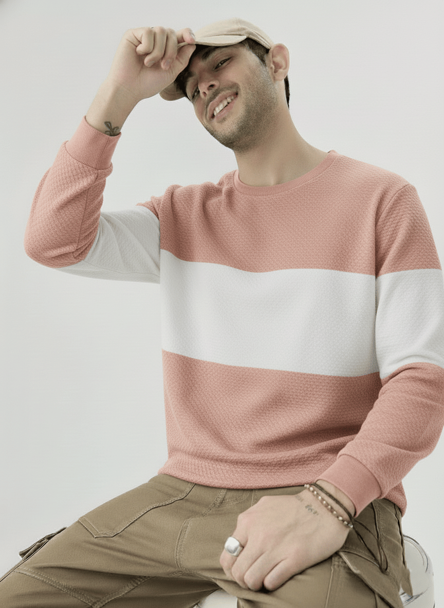 Try This Men Cotton Blend Regular Fit Colorblock T-Shirt ( Pink ) Try This Men Cotton Blend Regular Fit Colorblock T-Shirt ( Pink )