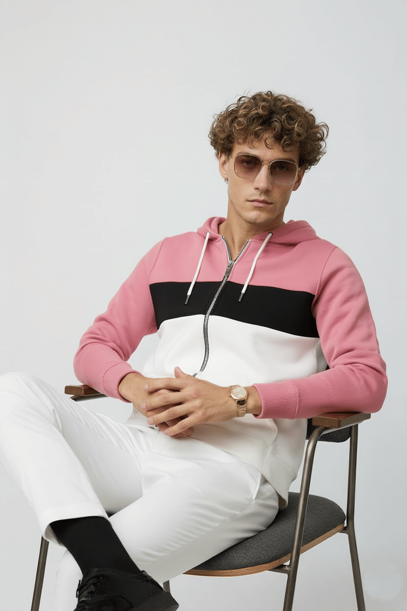 Try This Men Cotton Blend Regular Fit Colorblock T-Shirt ( Pink ) Try This Men Cotton Blend Regular Fit Colorblock T-Shirt ( Pink )