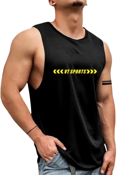     			VESTARIX Pack of 1 Polyester Basic Vest For Men ( Black )