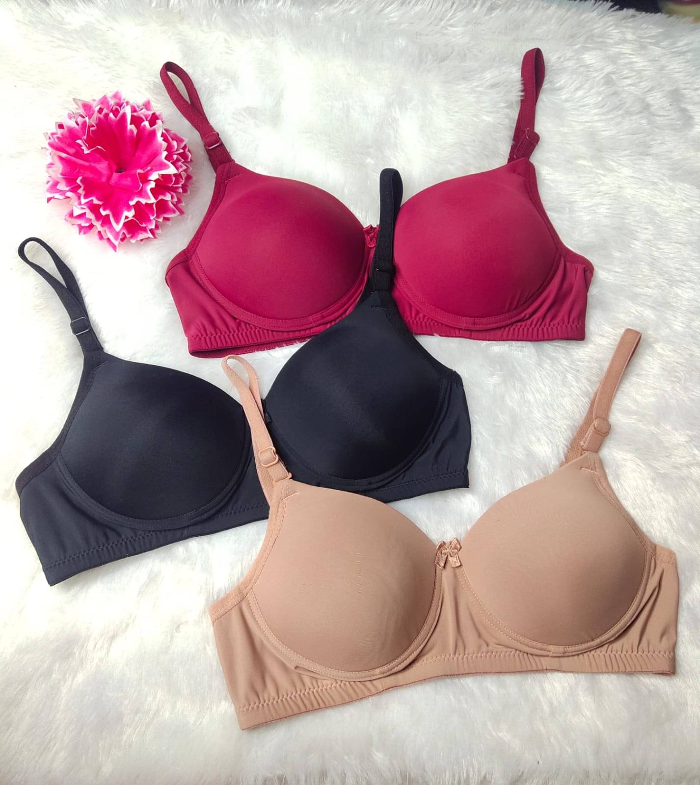 love girl Pack of 3 Lycra Heavily Padded Everyday Bra For Women ( Multicolor 3 ) love girl Pack of 3 Lycra Heavily Padded Everyday Bra For Women ( Multicolor 3 )