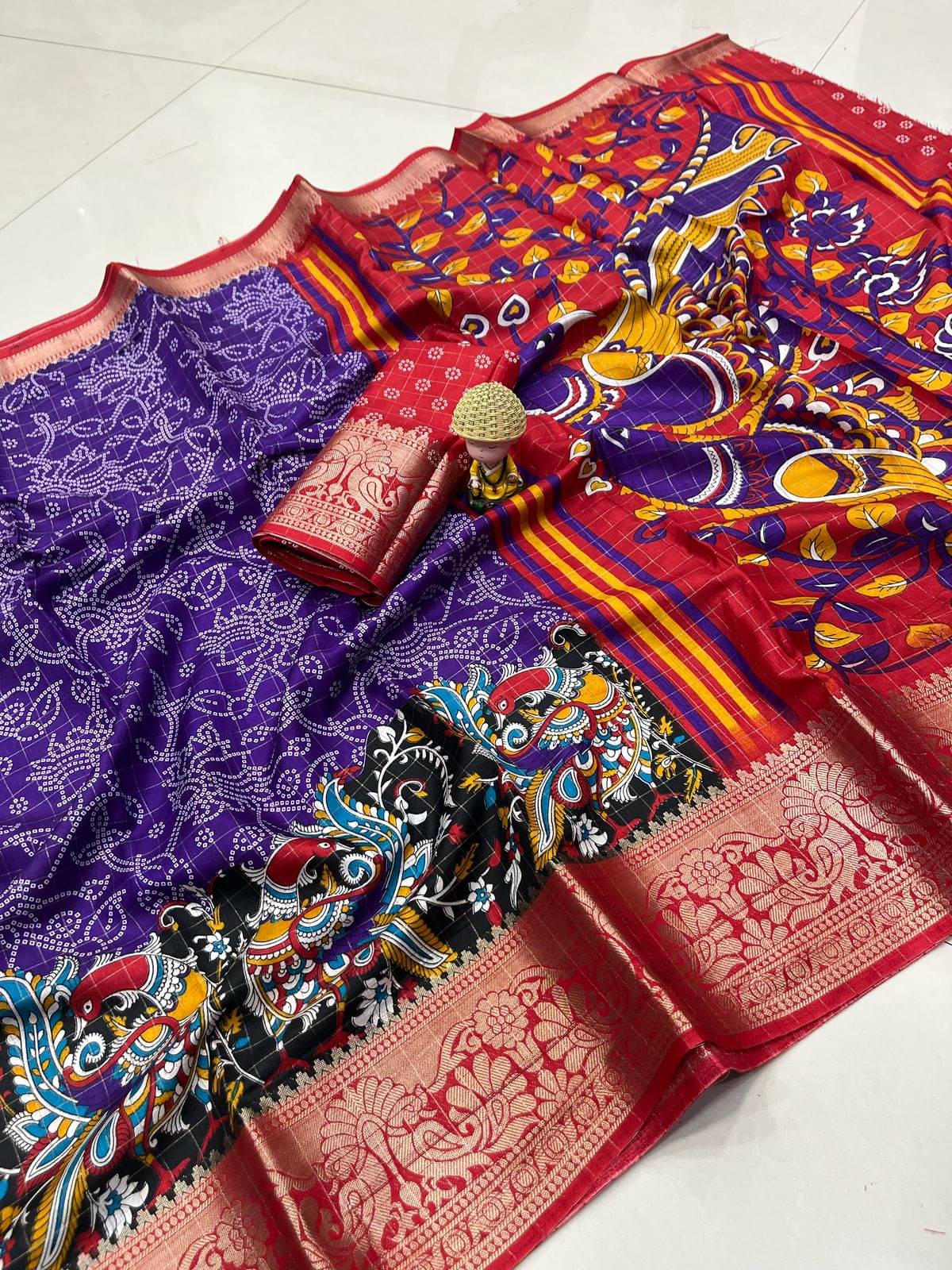 A TO Z CART Art Silk Printed Regular Saree With Unstitched Blouse Piece ( Blue )     			A TO Z CART Art Silk Printed Regular Saree With Unstitched Blouse Piece ( Blue )