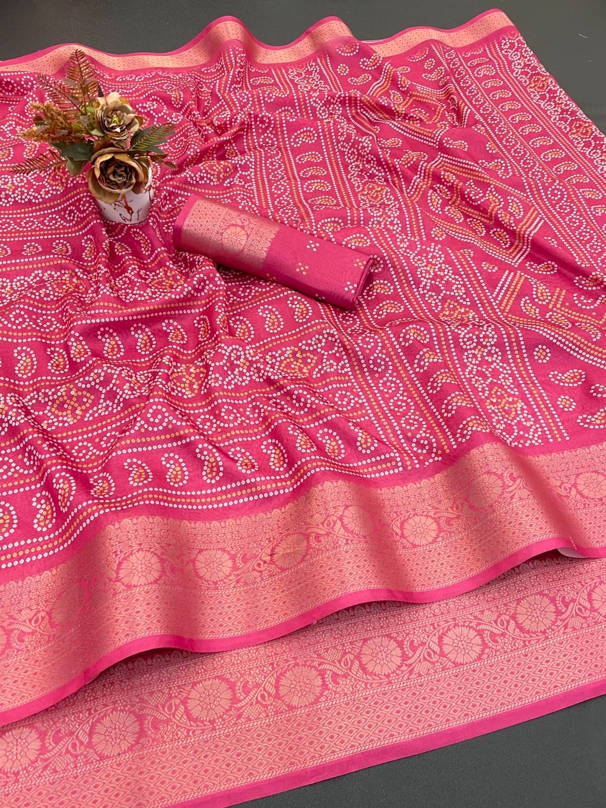 A TO Z CART Art Silk Printed Regular Saree With Unstitched Blouse Piece ( Pink )     			A TO Z CART Art Silk Printed Regular Saree With Unstitched Blouse Piece ( Pink )
