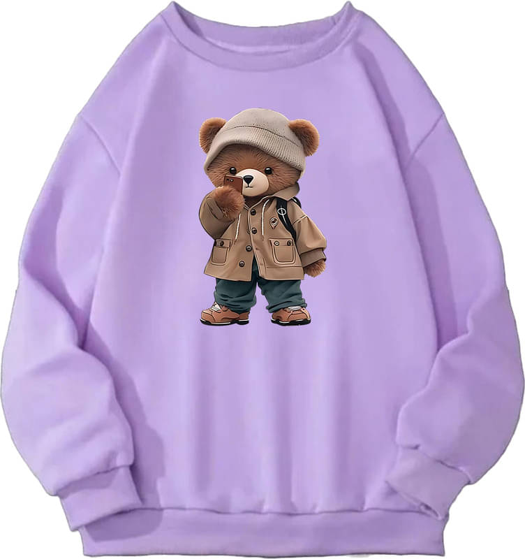     			Absolute Defense Fleece Round Neck Men's Sweatshirt - Lavender ( Pack of 1 )