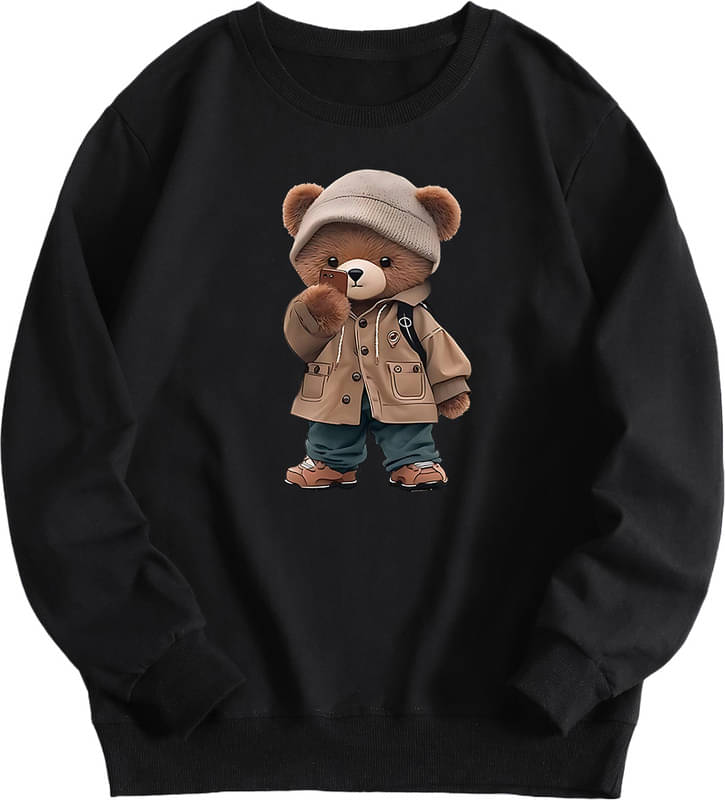     			Absolute Defense Fleece Round Neck Men's Sweatshirt - Black ( Pack of 1 )