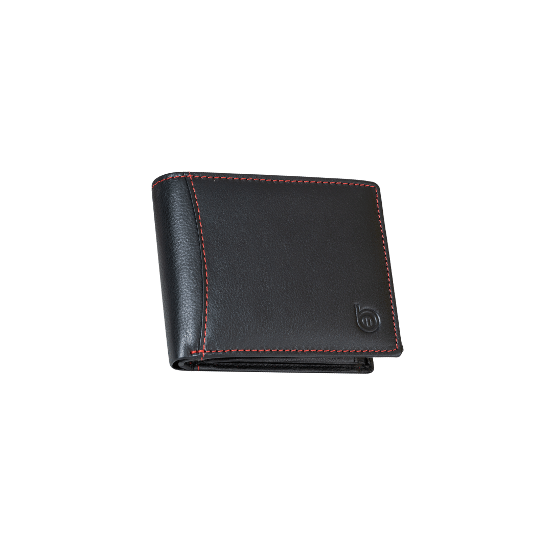     			BAGMAN Leather Solid Men's Two Fold Wallet,RFID Wallet With 9 Slots For Card ( Black , Pack of 1 )