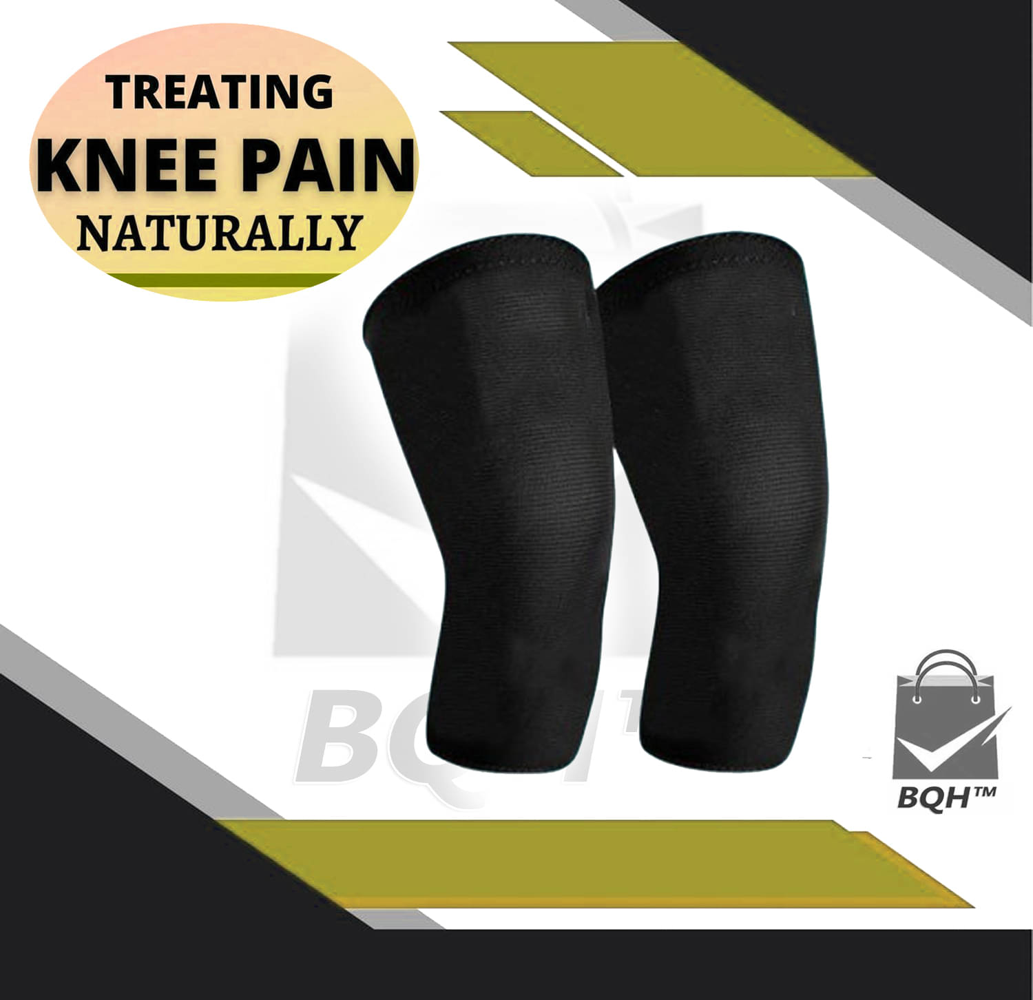BQH Black Knee Support ( Pack of 2 ) BQH Black Knee Support ( Pack of 2 )
