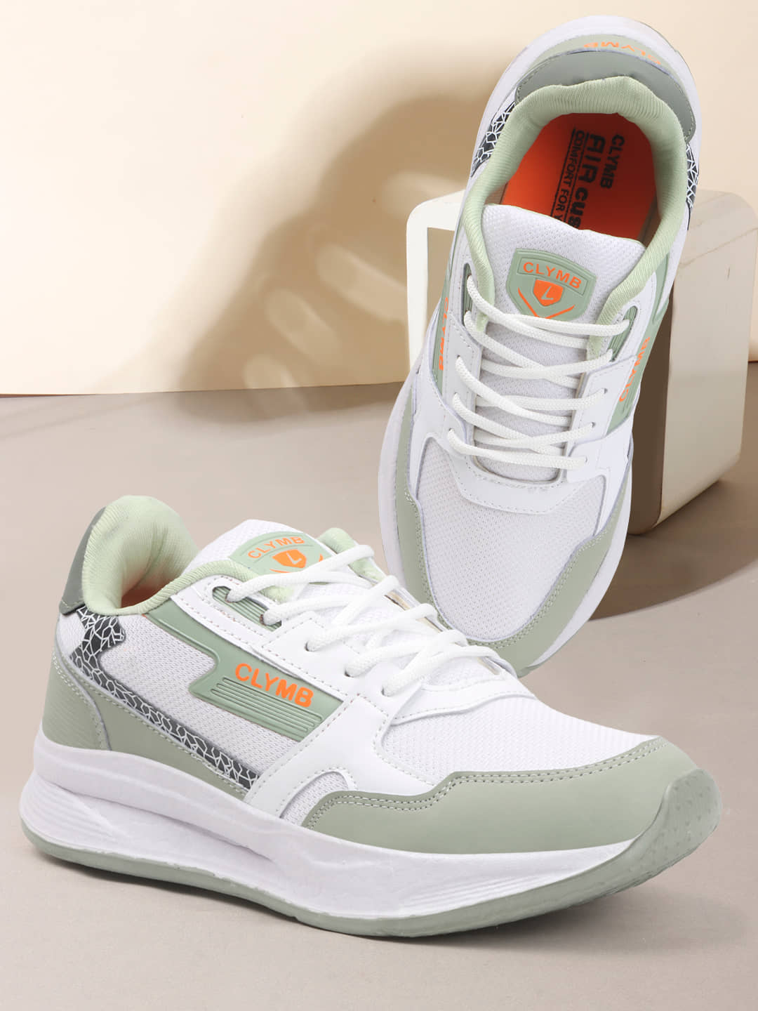 Clymb White Men's Sports Running Shoes - Sports Shoes | Buy online on ZillyBuy