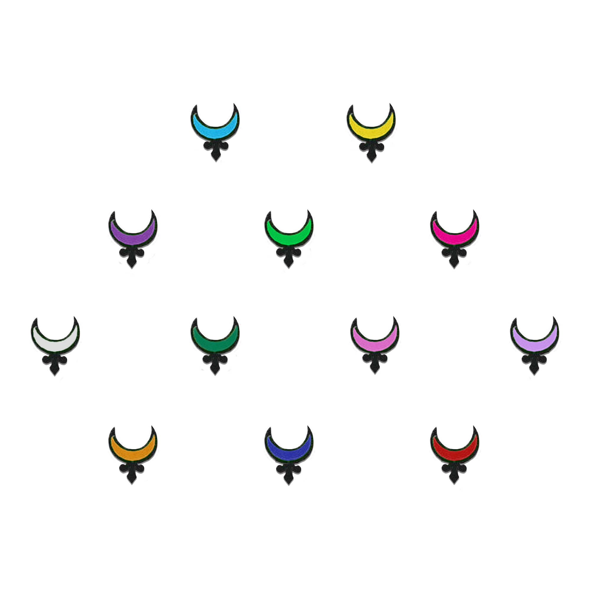     			Comet Blusters 12 Pcs Elegant Multicolor, Black Fusion Abstract Bindi for Casual Wear