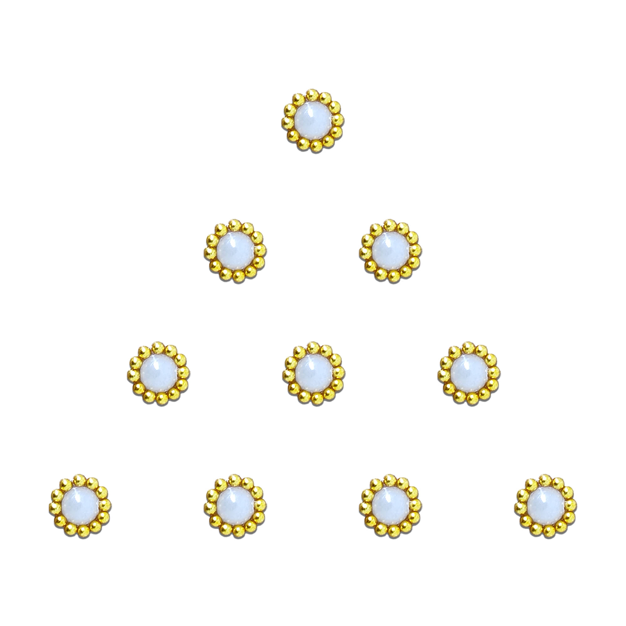 Comet Busters Handcrafted Multicolor, Silver/White, Gold Round Bindi with Fine Pearl, Shiny Beads Finish for Bridal Look Comet Busters Handcrafted Multicolor, Silver/White, Gold Round Bindi with Fine Pearl, Shiny Beads Finish for Bridal Look