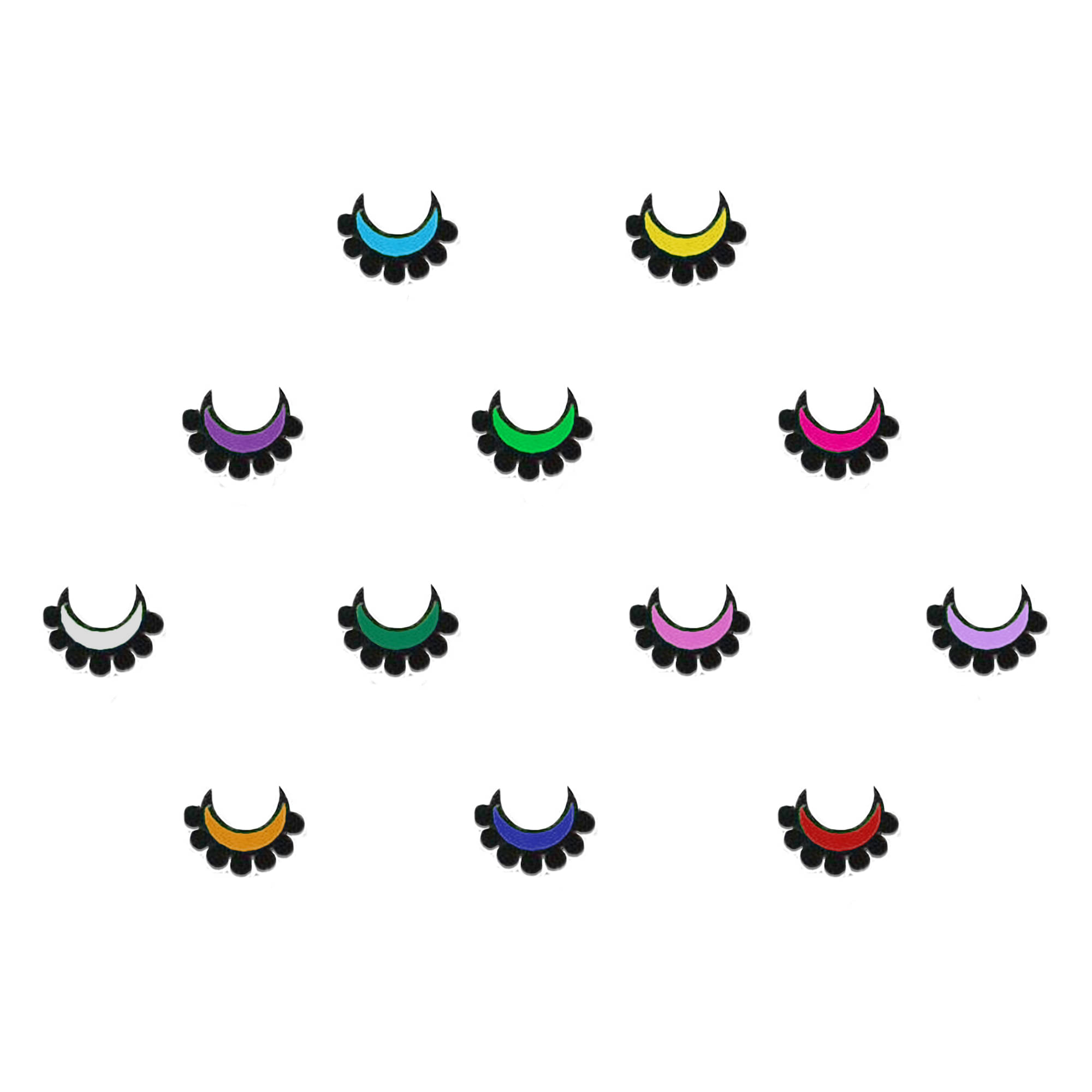     			Comet Blusters 12 Pcs Elegant Multicolor, Black Fusion Abstract Bindi for Casual Wear