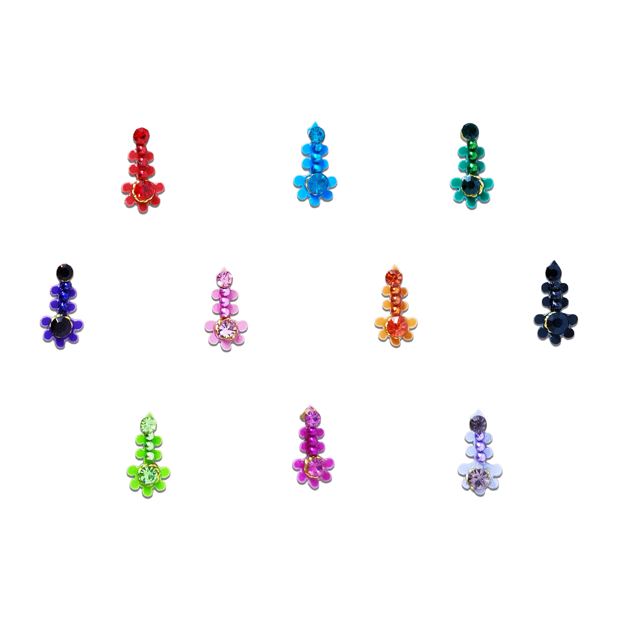 Comet Blusters 10 Pcs Elegant Multicolor, Black Fusion Abstract Bindi for Casual Wear Comet Blusters 10 Pcs Elegant Multicolor, Black Fusion Abstract Bindi for Casual Wear