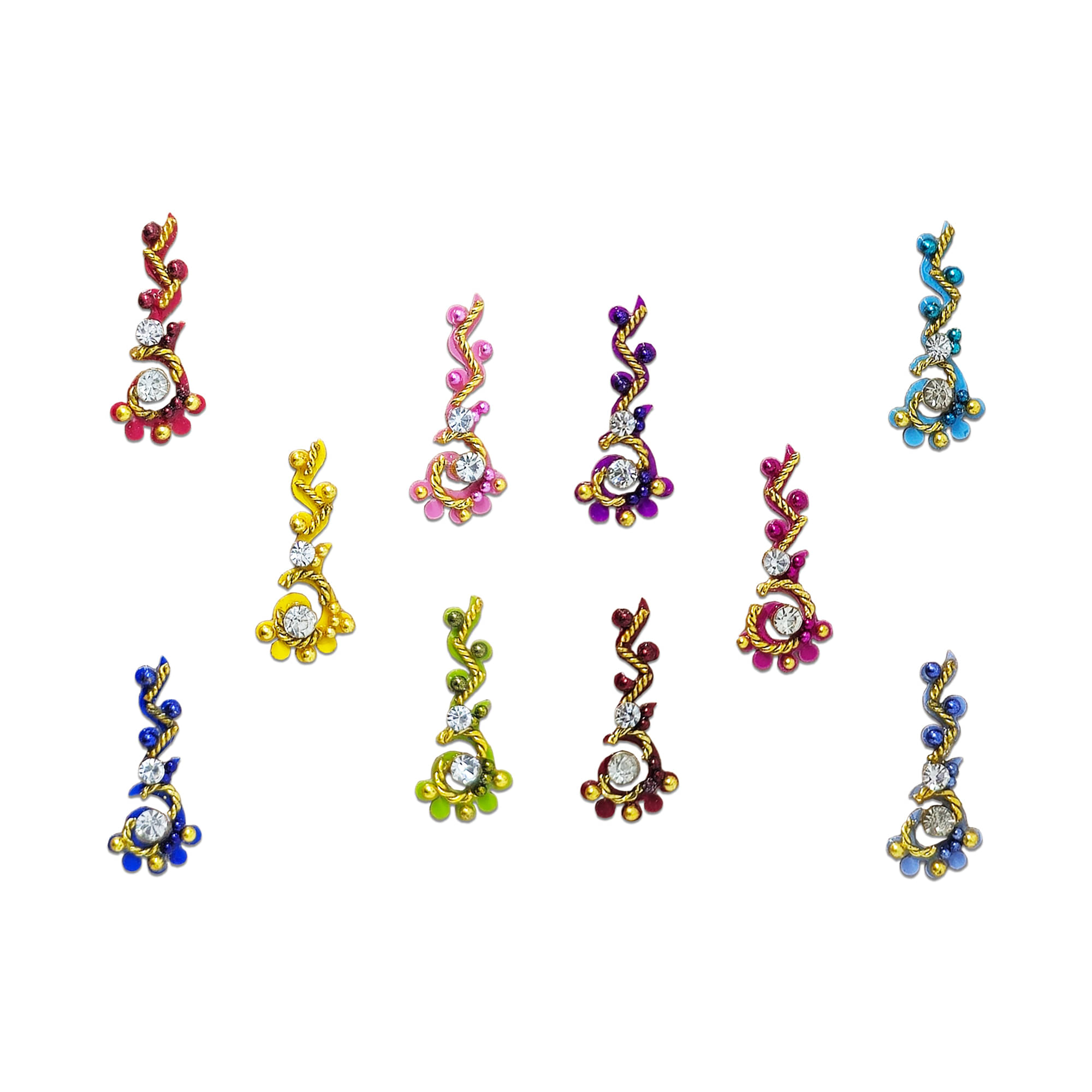     			Comet Blusters 10 Pcs Traditional Pink Crystal Bindi Made with Premium Crystal, Diamond