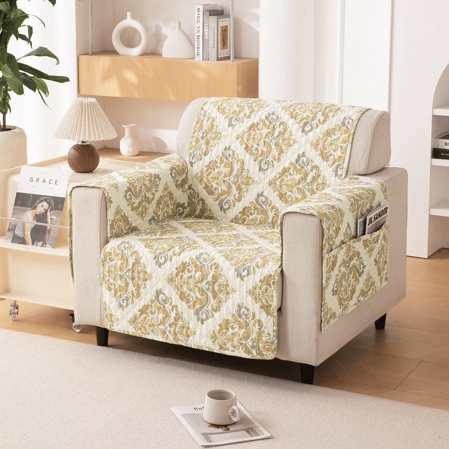     			Essensa furnishings 1 Seater Polyester Sofa Cover ( Pack of 1 )