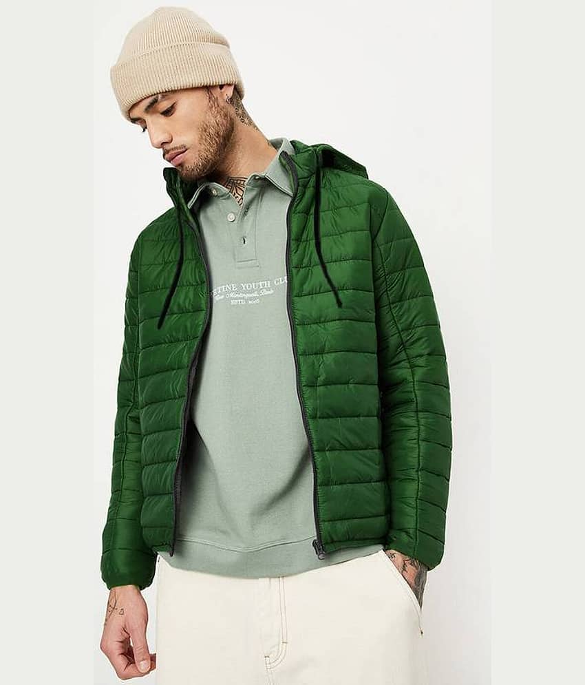 Gjshop Polyester Men's Puffer Jacket - Green ( Pack of 1 ) - Jackets & Coats | Buy online on ZillyBuy