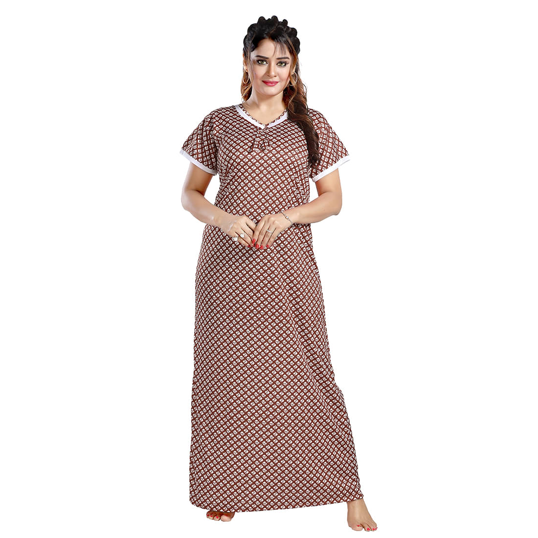     			Gutthi Hosiery Printed Women Regular Nighty ( Multicolor )