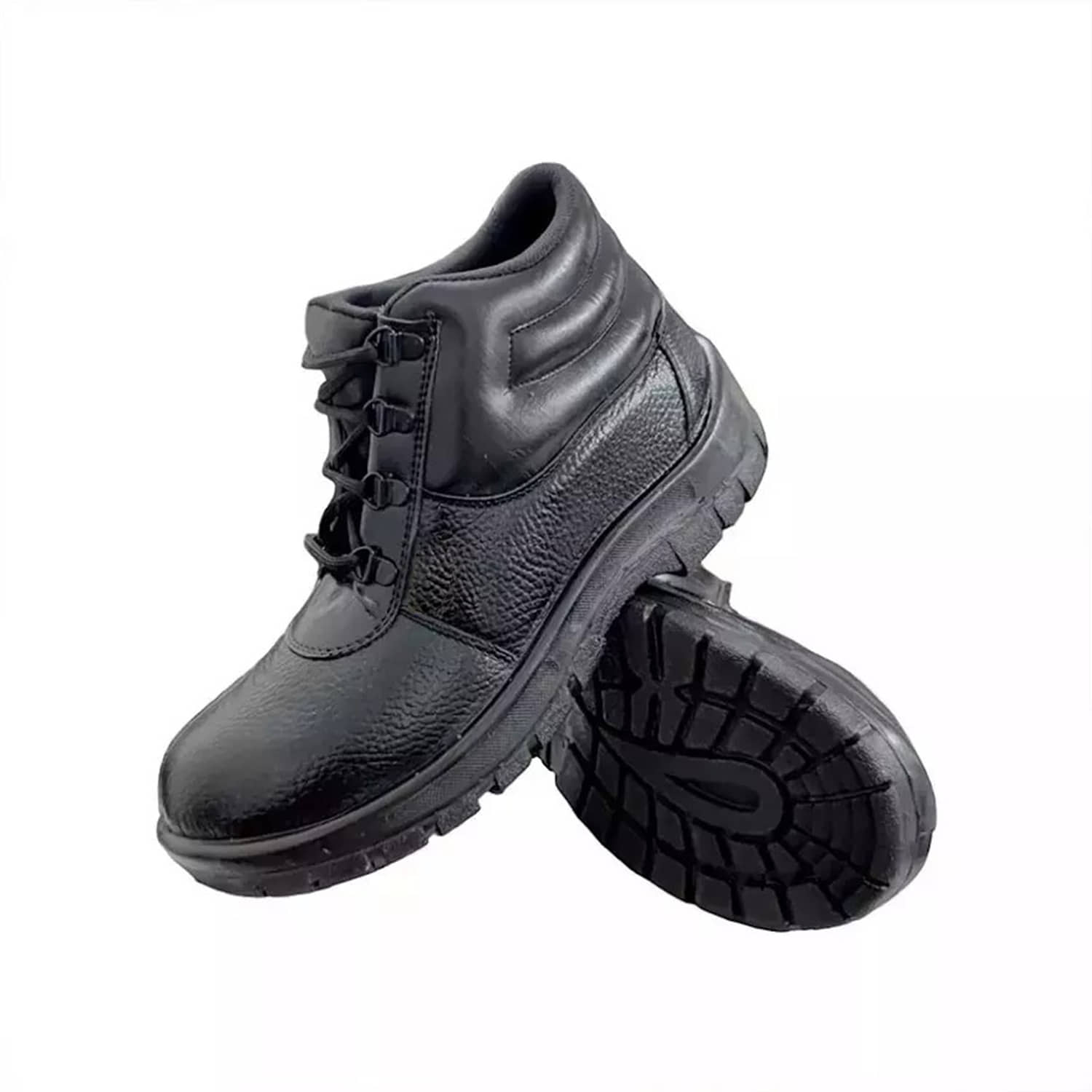 LXMI PRIME Hi Safe Heavy Duty Industrial Steel Toe Synthetic Leather Safety Shoe High Ankle Black Safety Shoes