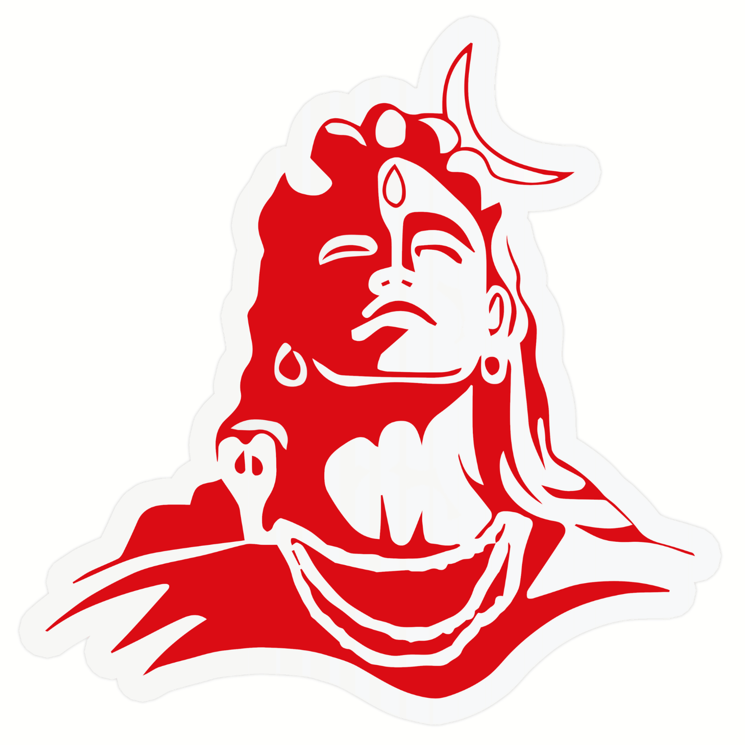 Lord Shiva Minimal Trance Waterproof Sticker (12 x 14 cm) | Red & White Devotional Vinyl Decal for Cars, Laptops & Pooja Decor Lord Shiva Minimal Trance Waterproof Sticker (12 x 14 cm) | Red & White Devotional Vinyl Decal for Cars, Laptops & Pooja Decor
