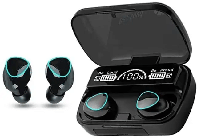     			M10 PRO Bluetooth 5.3 Wireless Earbuds with LED Display Extra Bass TWS Gaming Mode Waterproof Touch Sensor Long Battery Backup Earphones (BLACK)