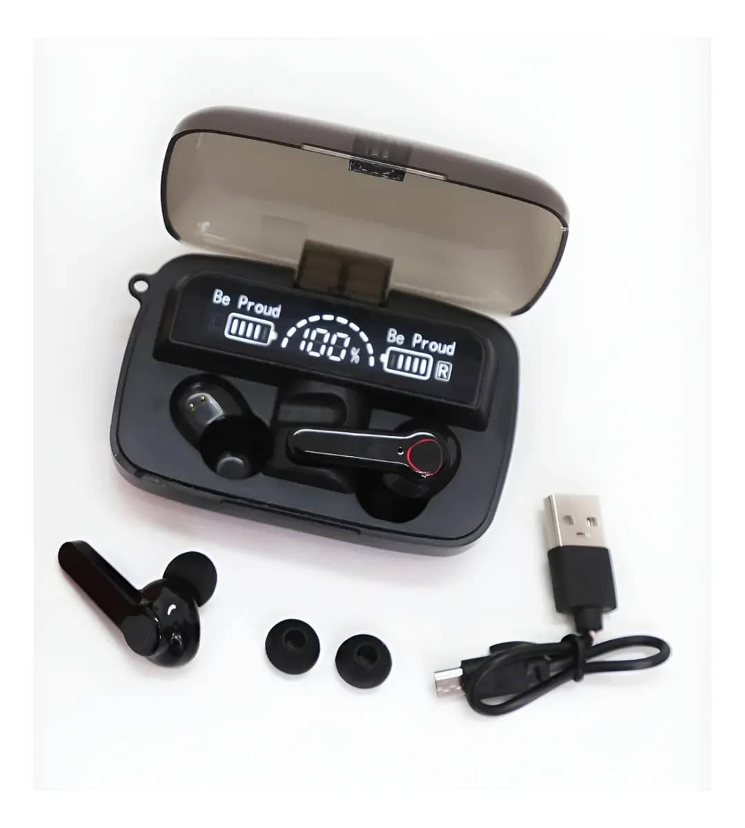     			M19 Latest New Trending HD LED Display Earphone Sports Waterproof Stereo Bluetooth Headset (Black, True Wireless Earbuds Airpod Earphone Bluetooth