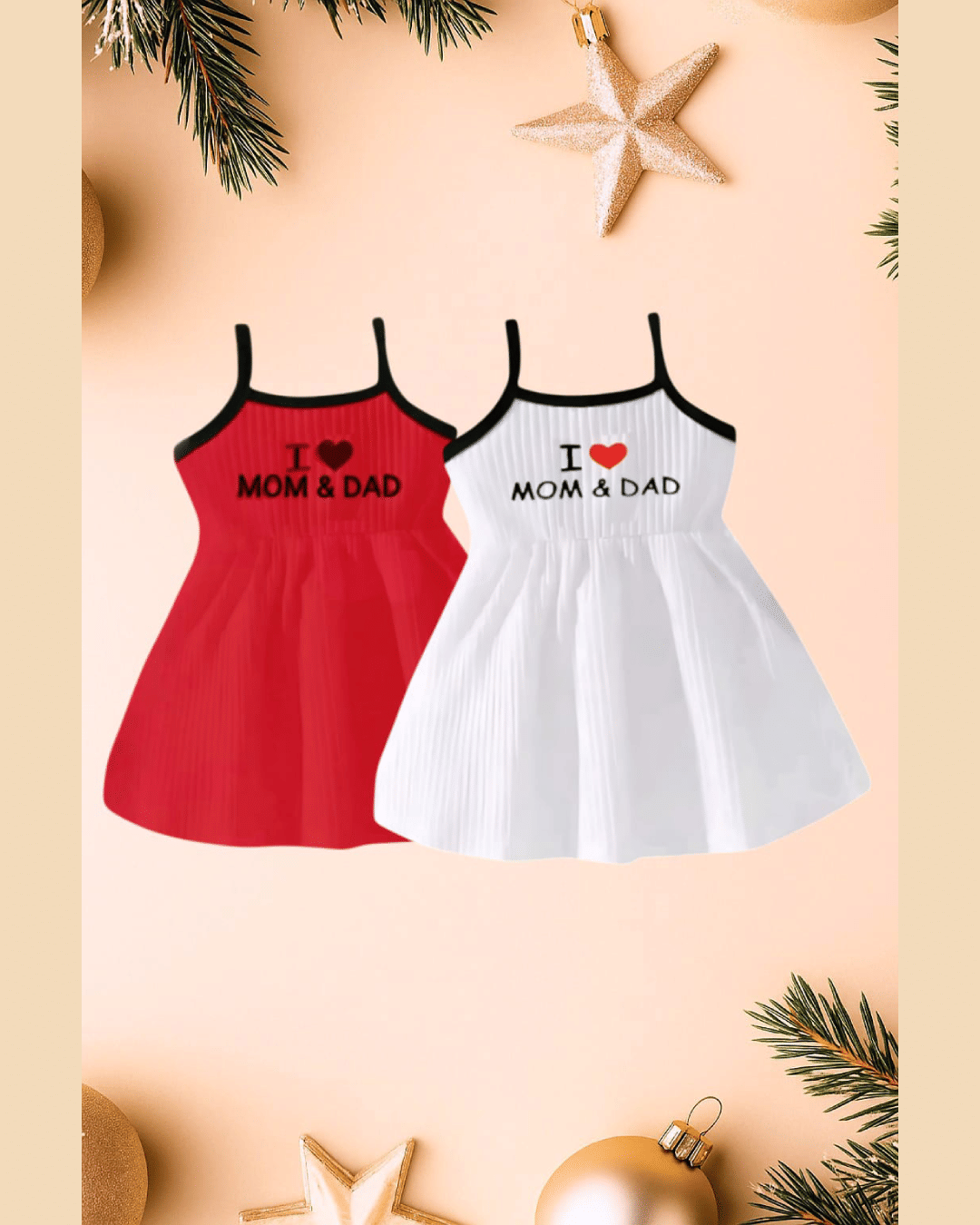     			MCST Cotton Blend Frock For Girls ( Pack of 2 , White & Red )