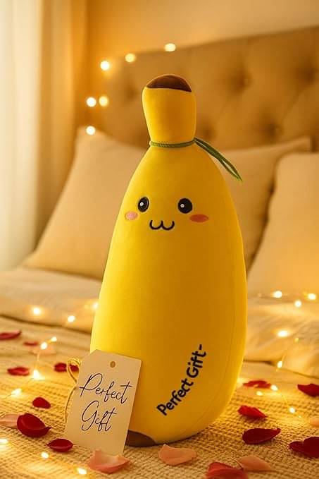     			Macros Cute Banana Plush Pillow, Yellow Stuffed Toy-40 cm