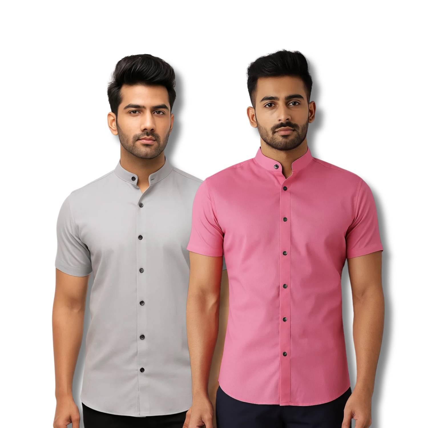 RAREMARK Cotton Blend Regular Fit Solids Half Sleeves Men's Casual Shirt - Grey ( Pack of 2 ) RAREMARK Cotton Blend Regular Fit Solids Half Sleeves Men's Casual Shirt - Grey ( Pack of 2 )