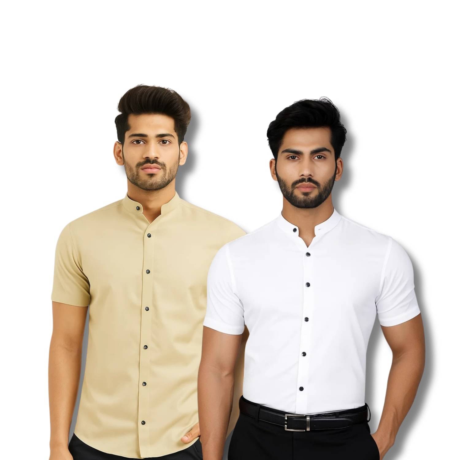     			RAREMARK Cotton Blend Regular Fit Solids Half Sleeves Men's Casual Shirt - Beige ( Pack of 2 )