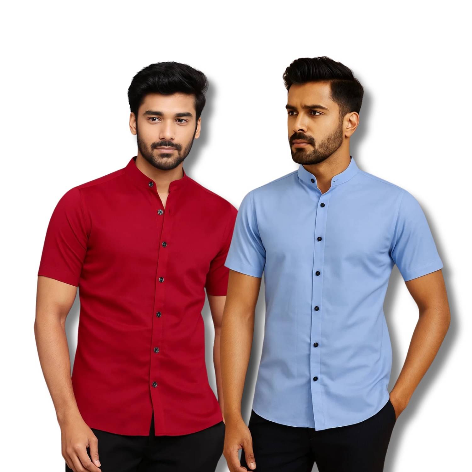     			RAREMARK Cotton Blend Regular Fit Solids Half Sleeves Men's Casual Shirt - Maroon ( Pack of 2 )