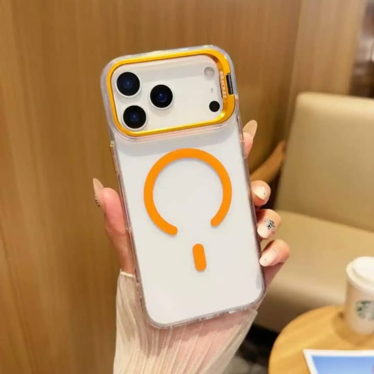     			RMVRINDA Cases with Stands Compatible For TPU Glossy Cases iPhone 17 Pro Max ( Pack of 1 )