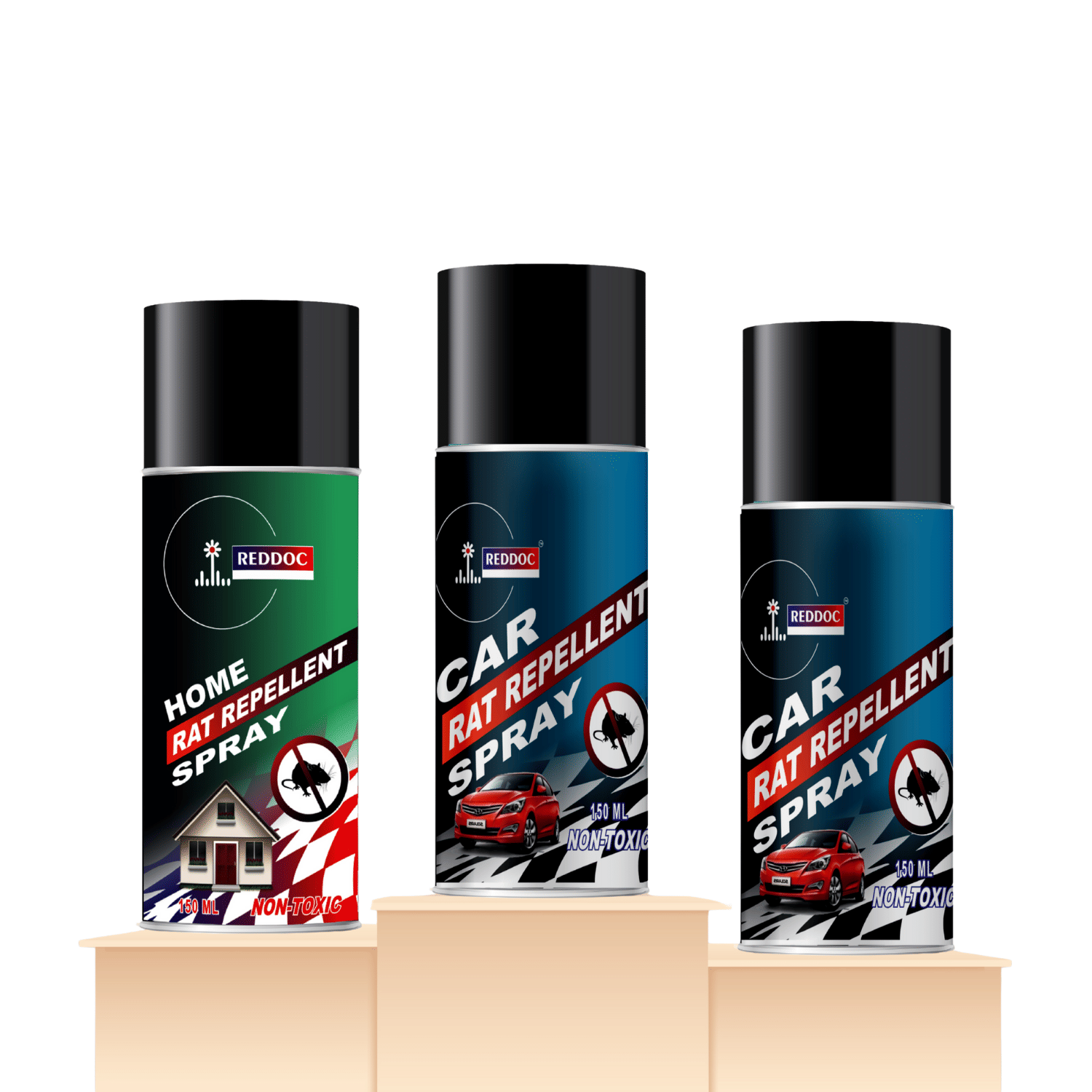     			Rat Repellent Spray for 2 Cars and 1 Home| Highly Effective with Leak Free Easy to Spray Nozzle | Non-Toxic Rat Rodent Spray Long-lasting Protection: With just a few sprays (Combo) 150ML PACK OF 3