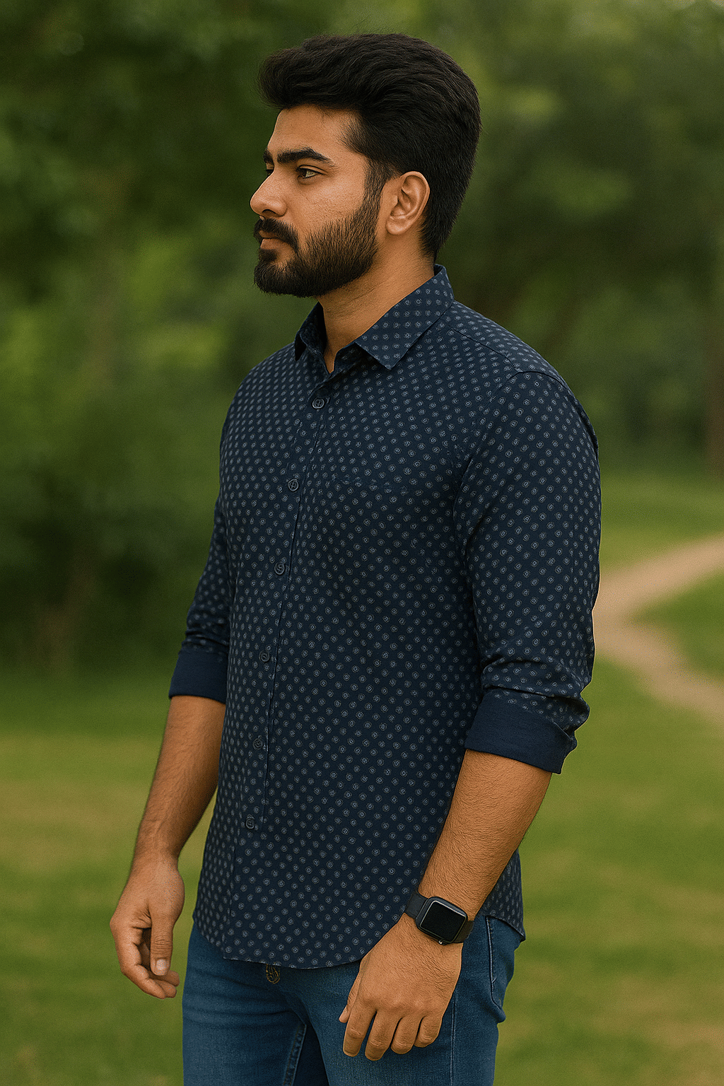 Red Label Cotton Blend Regular Fit Self Design Full Sleeves Men's Casual Shirt - Blue ( Pack of 1 ) Red Label Cotton Blend Regular Fit Self Design Full Sleeves Men's Casual Shirt - Blue ( Pack of 1 )