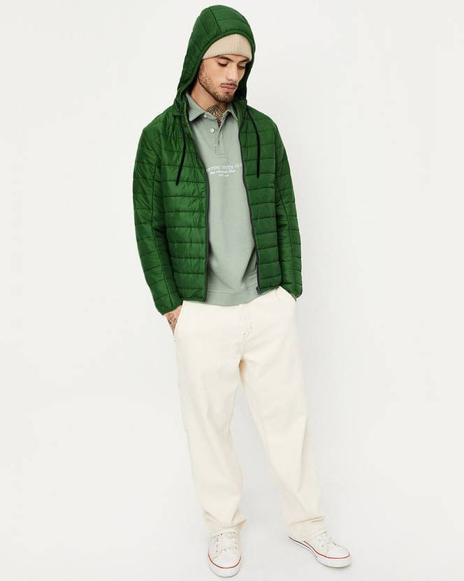 Shopeleven Polyester Men's Puffer Jacket - Green ( Pack of 1 ) Shopeleven Polyester Men's Puffer Jacket - Green ( Pack of 1 )
