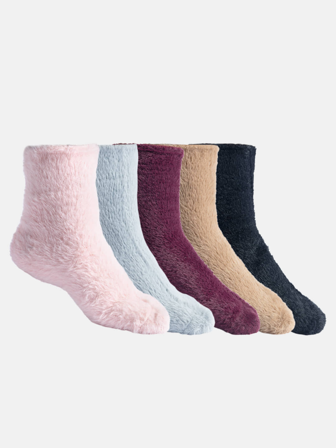Texlon Pack of 5 Women's Faux Fur Ankle Length Socks ( Multicolor ) - Socks | Buy online on ZillyBuy