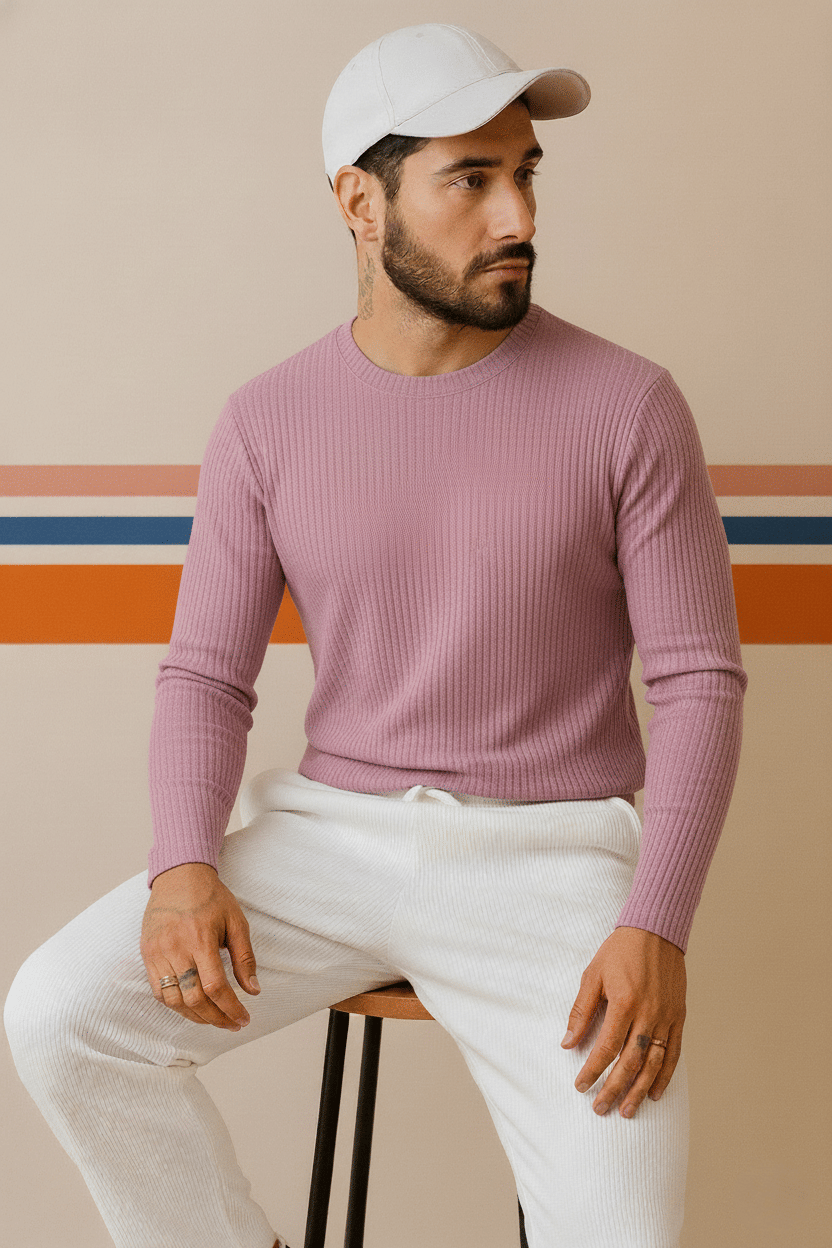     			Try This Men Cotton Blend Regular Fit Colorblock T-Shirt ( Purple )